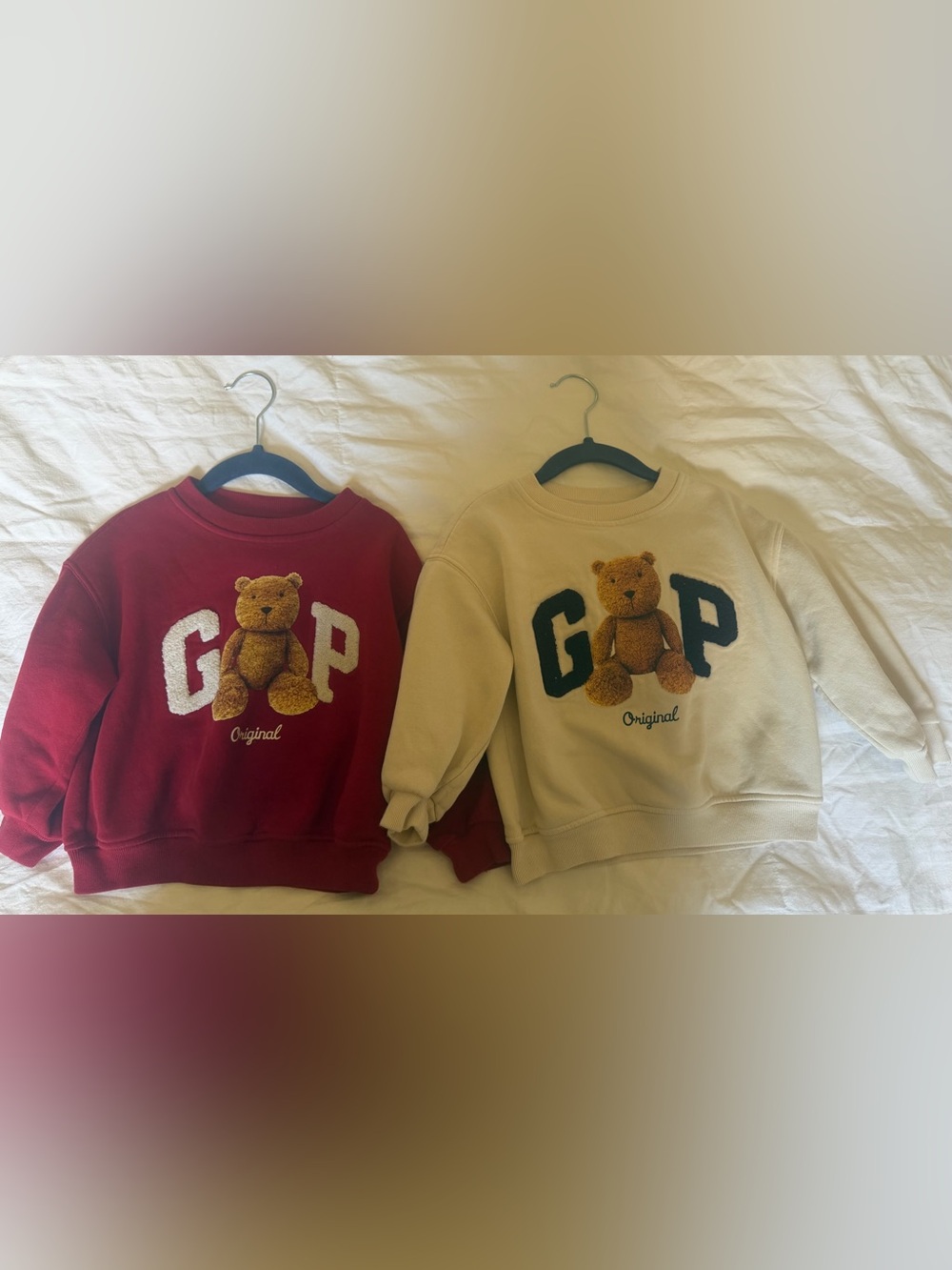 GAP Kids Teddy Sweatshirts in Red and Cream